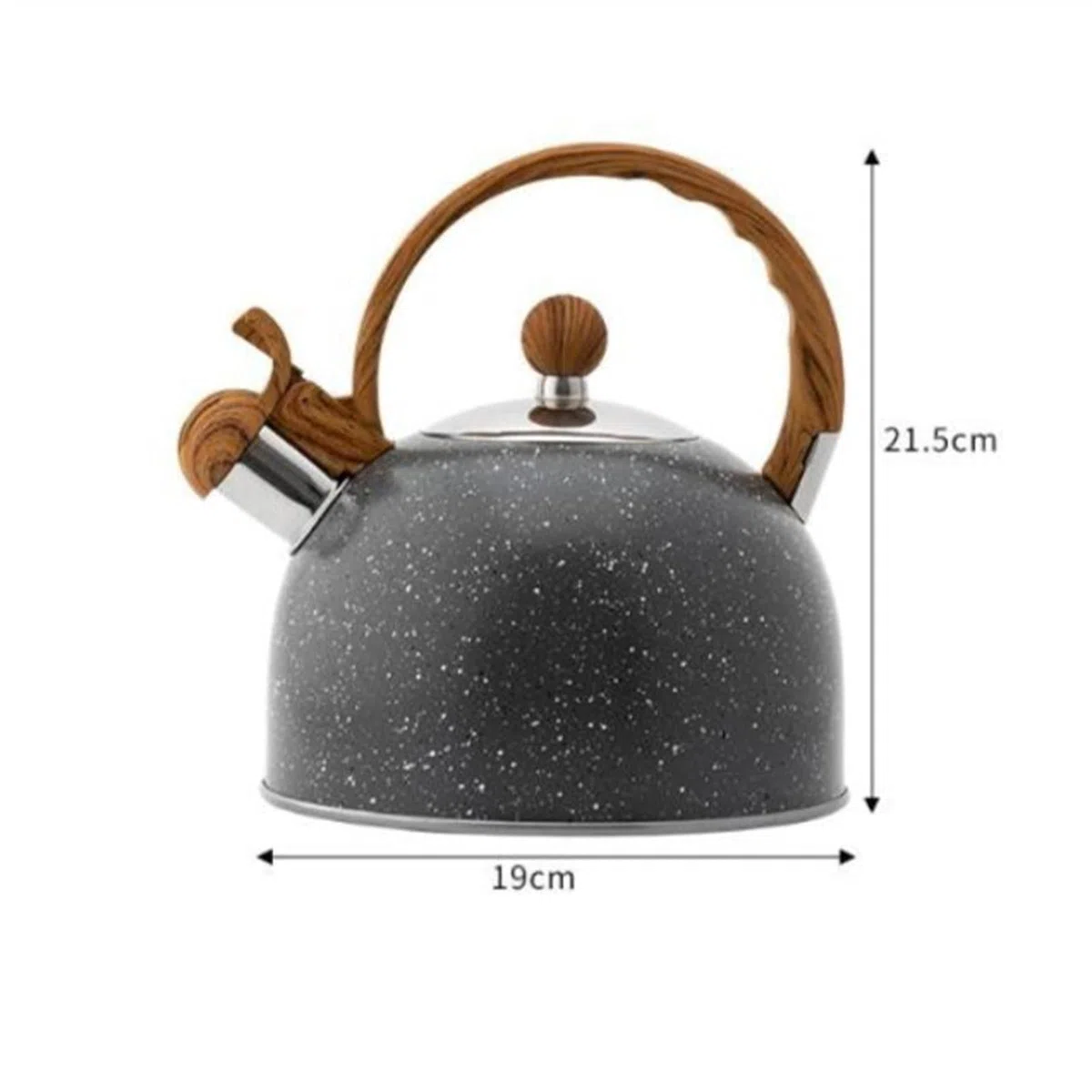 Tetera Hervidor de té de Acero Inoxidable Handilla de Grano de Madera Negro 2.5L SHISTLING Tea Pot for Cocina DE Gas Cocina DE Industrial DE LA Cocina DE LA Cocina DE LA Cocina del HOGAR Tetera