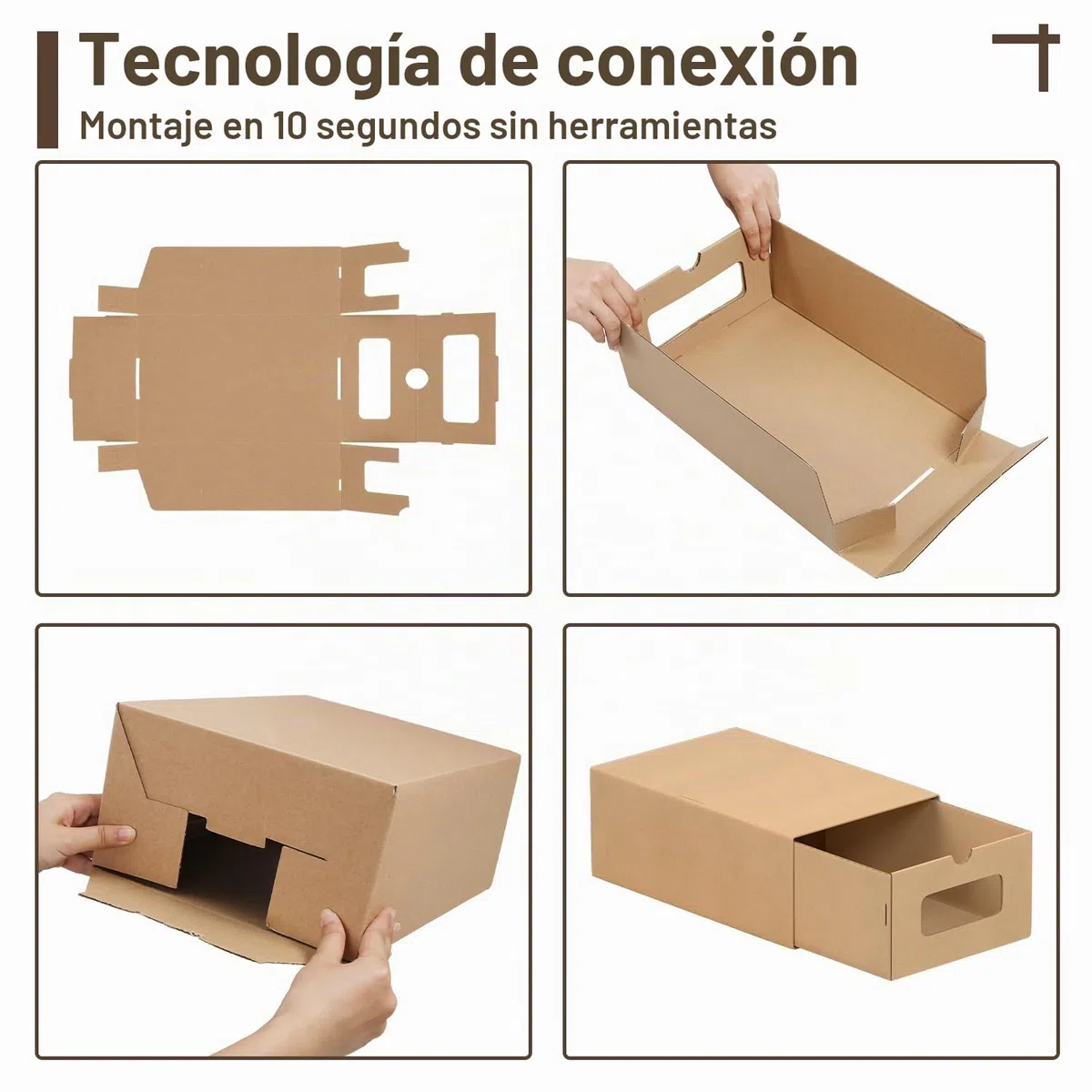 Cajas de almacenamiento con ventana y cajón, juego de 10 unidades, 33 x 30 x 35 cm, cajas apilables para zapatos de cartón, caja de zapatos, caja de juguetes, almacenamiento para accesorios
