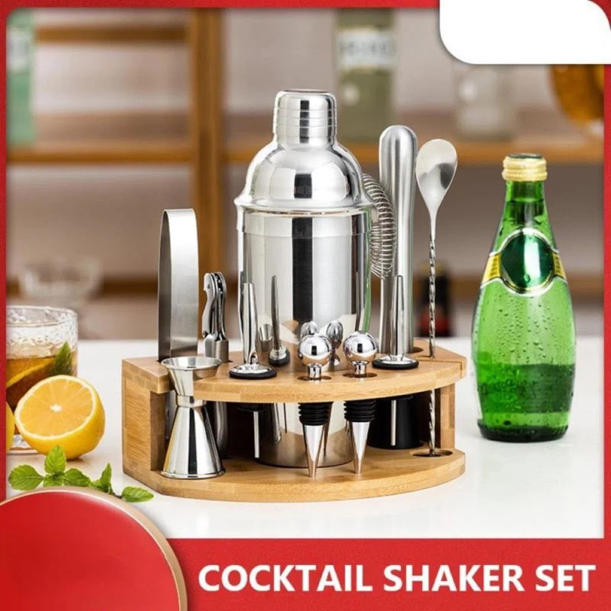 Genérico Set De Coctelería De Acero Inoxidable, 750 Ml con Base, Utensilios para Mezclar Cócteles, Ahorra Tiempo Y Es A Prueba De Fugas, Ideal para Guardar En Casa O En Fiestas