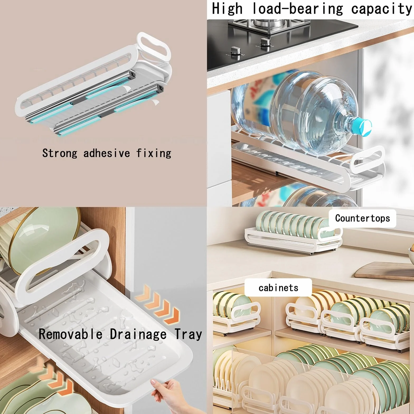 Escurreplatos para Módulos Altos, Escurridor De Platos Y Vasos para Muebles De Cocina, Escurridor De Platos Acero Inoxidable, Escurreplatos De Cocina, Escurreplatos Extensible(Plate Rack)