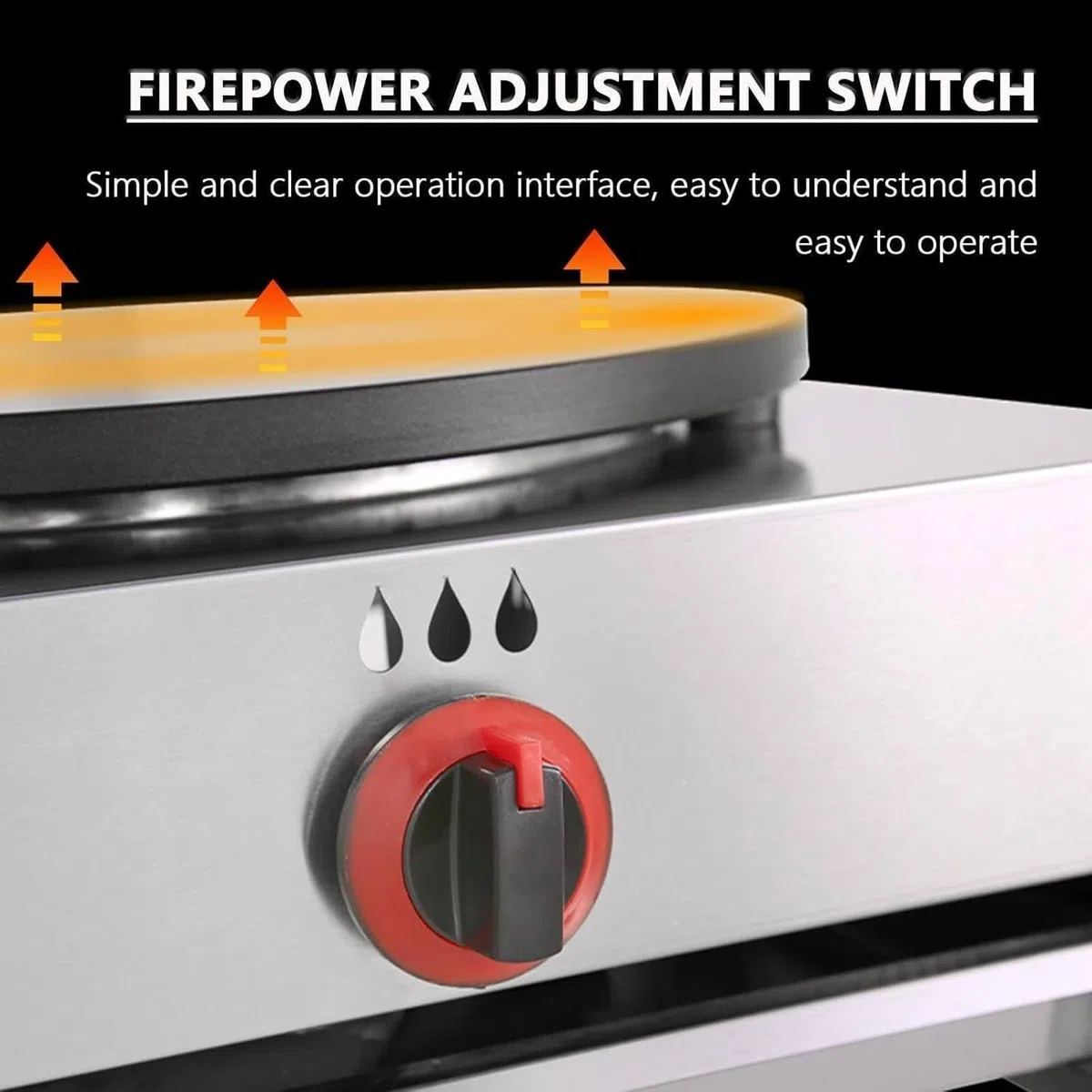 Plancha de crepé antiadherente, potencia de fuego ajustable, máquina comercial de panqueques para el hogar y restaurante, máquina eléctrica de crepé