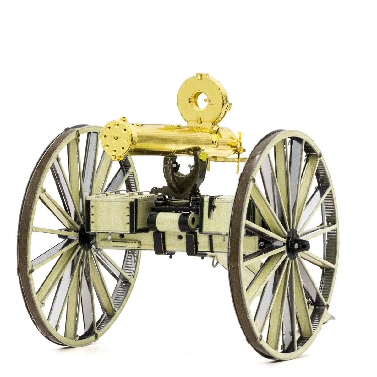 Fascinations Metal Earth Wild West Gatling Gun 3D Metal Model Kit Kit con pinzas