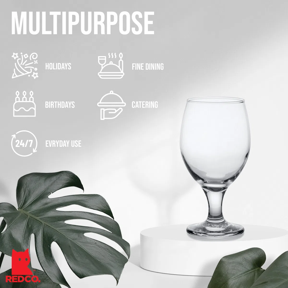 Red Co. Belluno Classic - Vasos transparentes para agua, jugo, licor, copas de vino, juego de 6 (13.5 onzas)