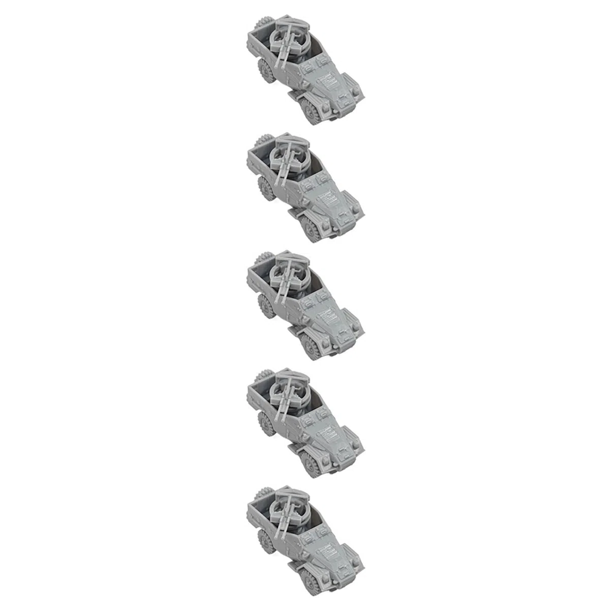 5 Vehículos Blindados BTR-40A (Modelo De Resina 3D For Armar) A Escala 1/144 (versión Soviética con Ruedas)
