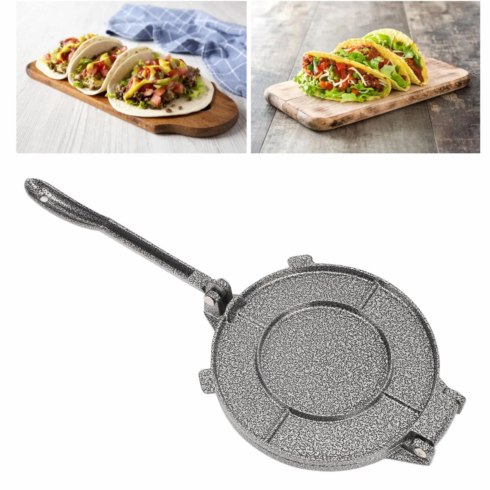 Prensa para Tortillas de 6.3 pulgadas, Hecha de Aleación de Aluminio, Ideal para masa de harina y preparación de tortillas, tacos, roti y empanadas
