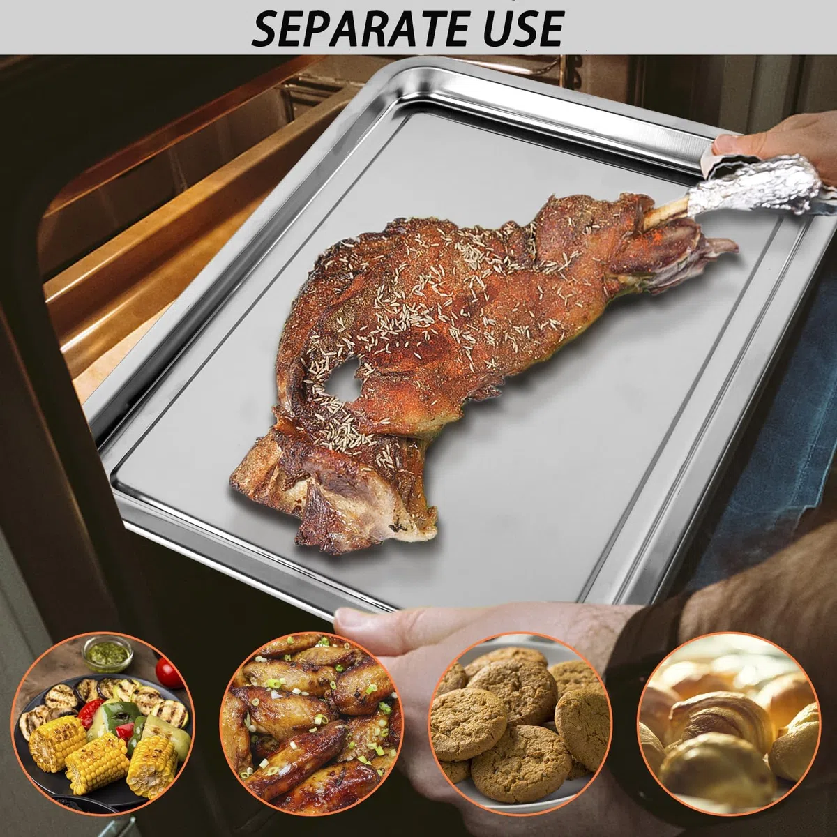 Juego Cocina Crujiente, Cesta Parrilla Malla, Bandeja Hornear Canasta, Cesta Juego Bandeja Hornear, se Utiliza Para Hornear Galletas y Pasteles, Asar a la Parrilla y Enfriar, Cargar Frutas
