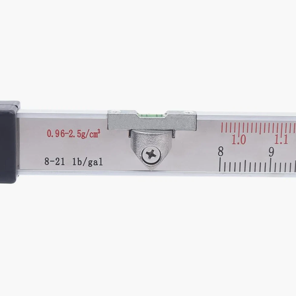 Hidrómetro de lodo para medición de densidad de líquidos de laboratorio, rango de 0,96-2,5 g/cm³, precisión de 0,01 g/cm³, doble escala