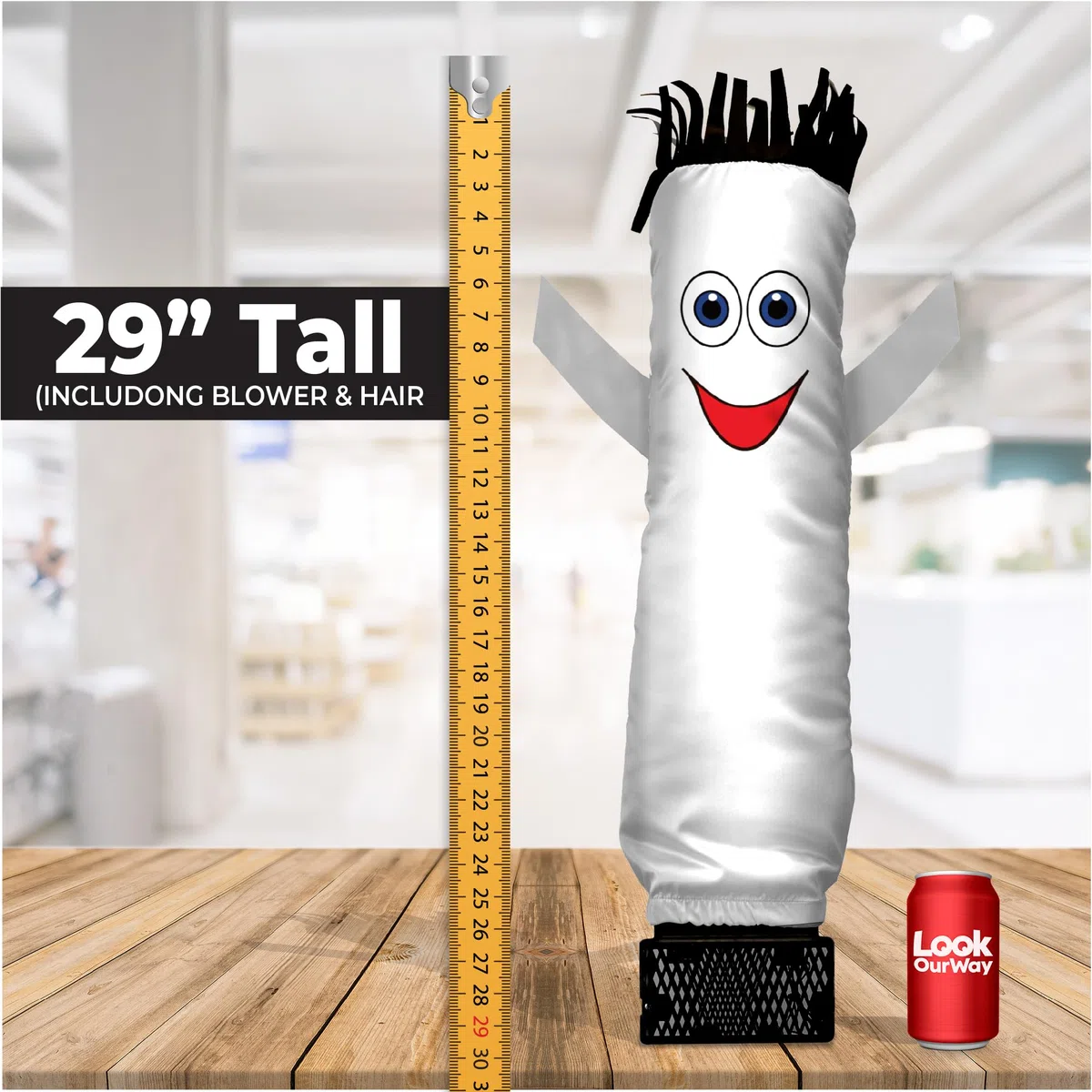 LookOurWay Mini Air Dancers - Tubo Inflable para Hombre, tamaño de Escritorio, Color Blanco