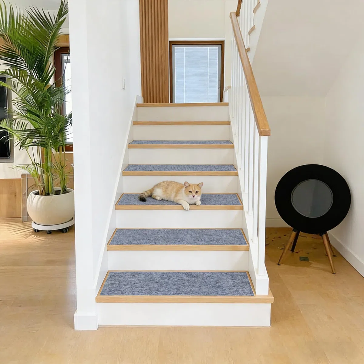 Alfombrillas antideslizantes para escaleras, 26 x 62 cm, TPE, reutilizables y cortables, juego de 5 unidades, perfectas para niños y seguridad en el hogar, cubiertas de escaleras interiores
