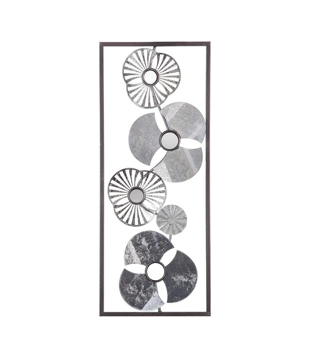 Atmosphera - Decoración de Pared 'Fleur' - Metal - Plata 25 x 61 cm
