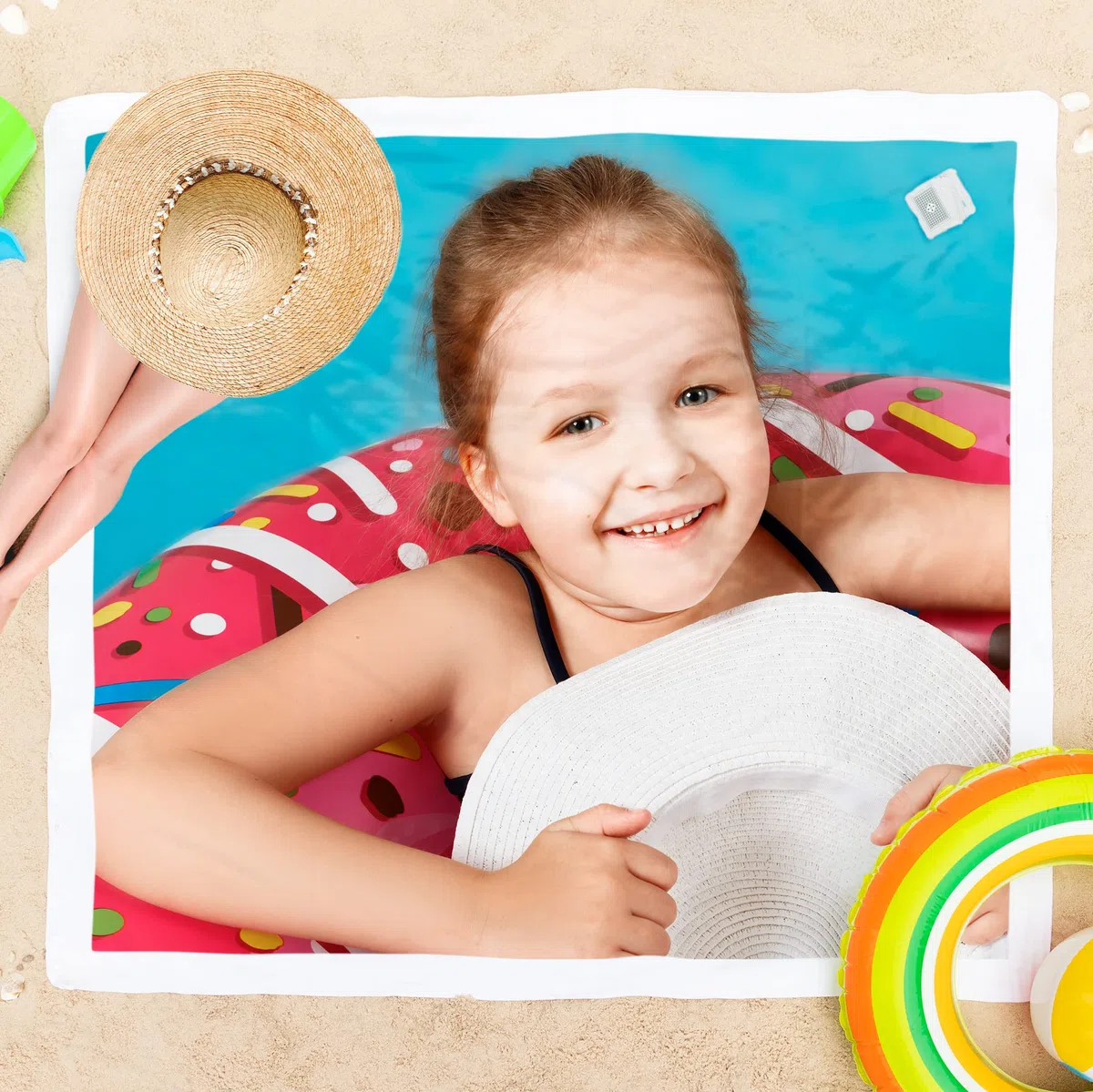 Regalo Original Toalla para Dos de Microfibra para la Playa Personalizada con tu Foto 160x180cm