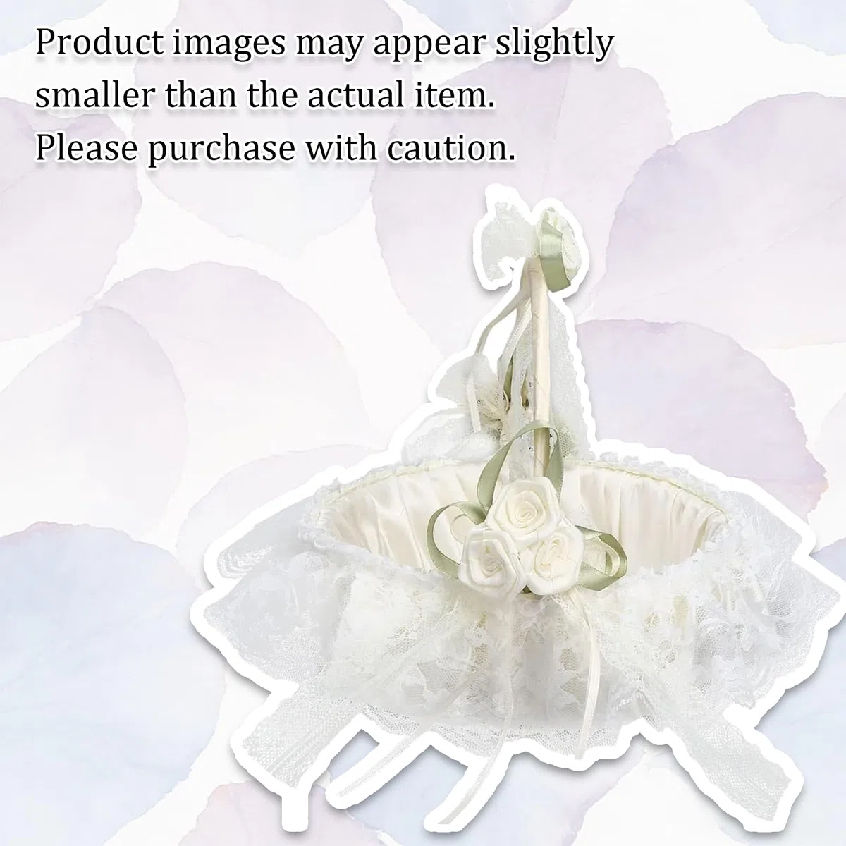 Cesta de Flores, Blanco Cesta de Flores de Encaje con Lazo para Boda de Estilo Europeo Cestitas Regalos Vacias Decoracion Cestas, para Decoración de Boda, Ceremonia de Fiesta （Blanco Roto）