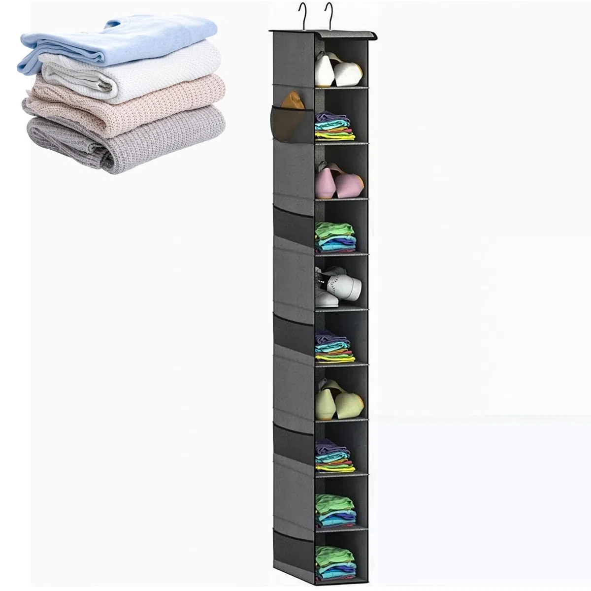 Organizador De Armario Colgante De 10 Capas, Estantes De Armario Colgantes, Estantes De Almacenamiento Para Colgar En Armario, Estantes Colgantes Para Armario, Bolsa De Almacenamiento Colgante Multica
