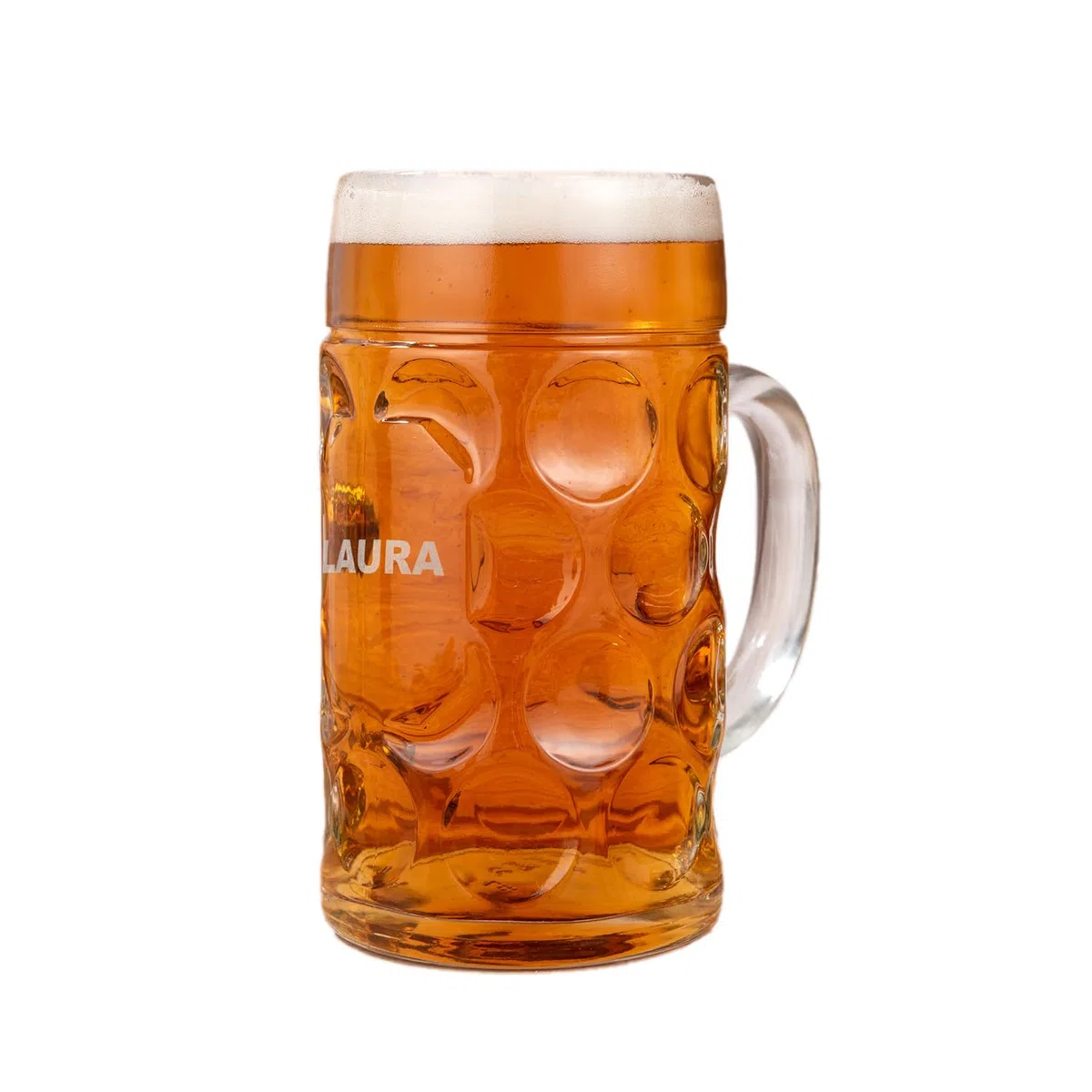 Regalo Original Jarra de Cerveza grabada Gigante de Vidrio de Hofbräuhaus 1 litro