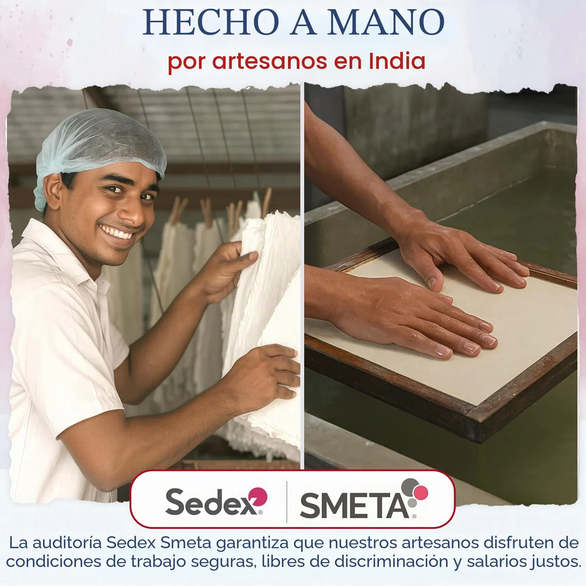 Wanderings Papel Blanco Hecho a Mano con Borde Irregular Antiguo 21x30 cm - A4, 50 Hojas de Papel Reciclado para Acuarela y Técnicas Mixtas para Escritores, Invitaciones, Manualidades - Grueso 150 GSM