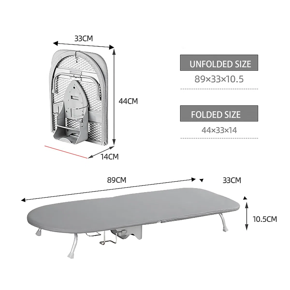 NEWFUN Tabla de Planchar Plegable,Patas de Mesa Plegables para Ahorrar Espacio (Gray)