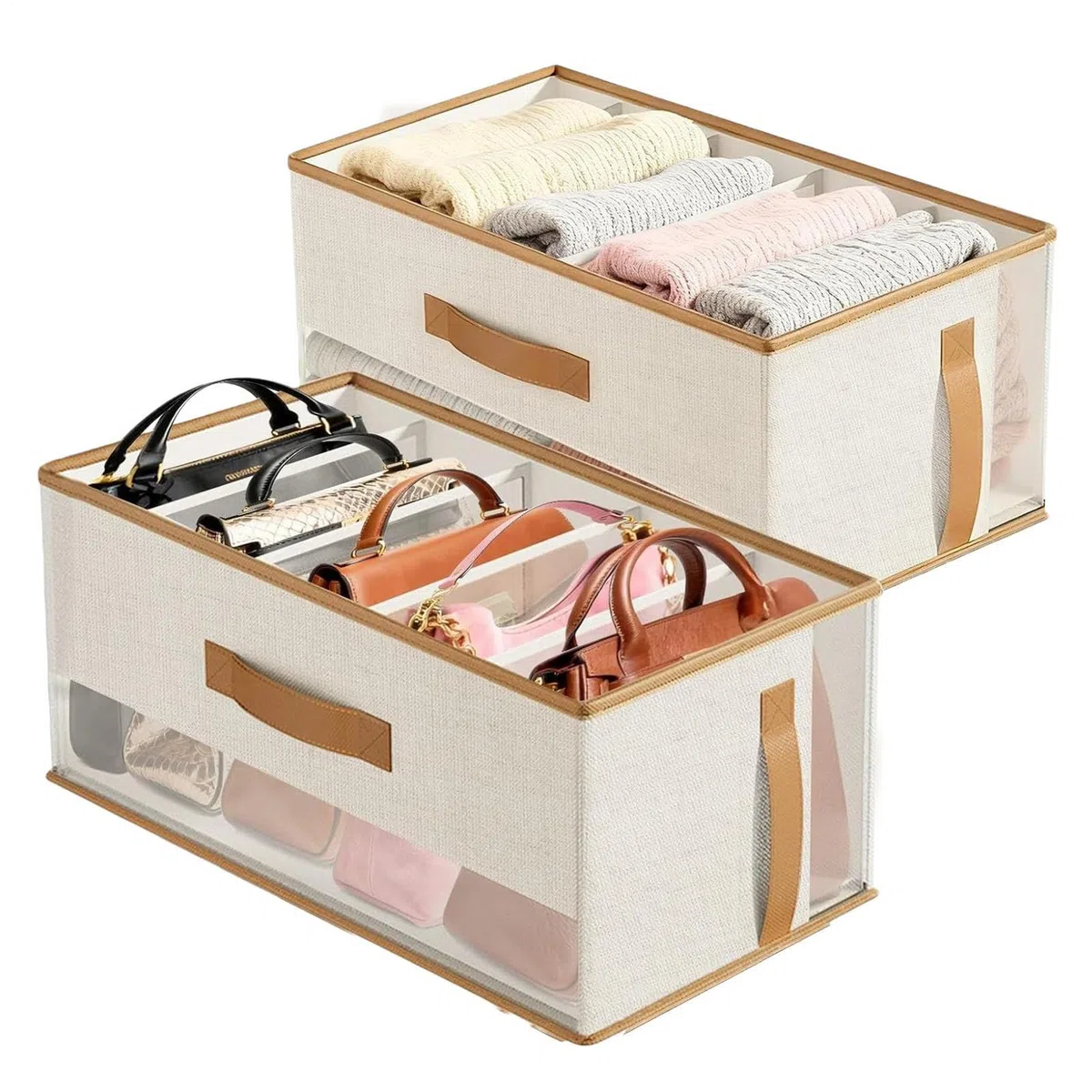 Organizador de Bolsos de Mano | Soporte Plegable Para Bolsas De Guardarropa - Organizador De Bolsos Para Clóset - Para Jeans Suéteres Pantalones Camisetas Ropa Sujetadores Pañuelos y el Estante