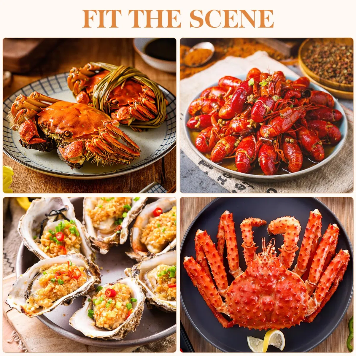 Sewroro Juego de 6 Utensilios para Mariscos de Acero Inoxidable Kit para Comer Cangrejo y Langosta con Mango Ergonómico Incluye Tenedores y Pelador Adecuado para Uso Doméstico y