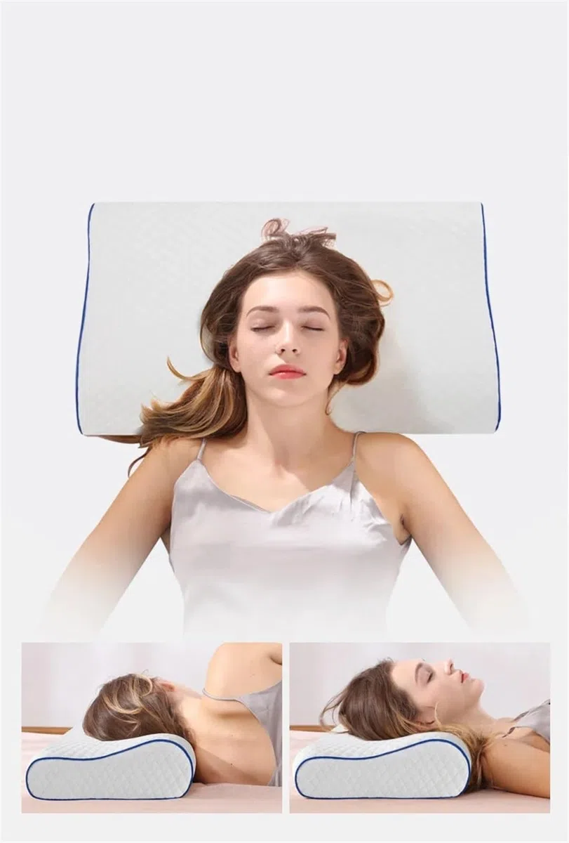 Almohada De Espuma Con Memoria Ropa de cama de espuma viscoelástica, almohada con protección for el cuello, almohada con forma de mariposa de espuma viscoelástica de rebote lento, tamaño for la salud