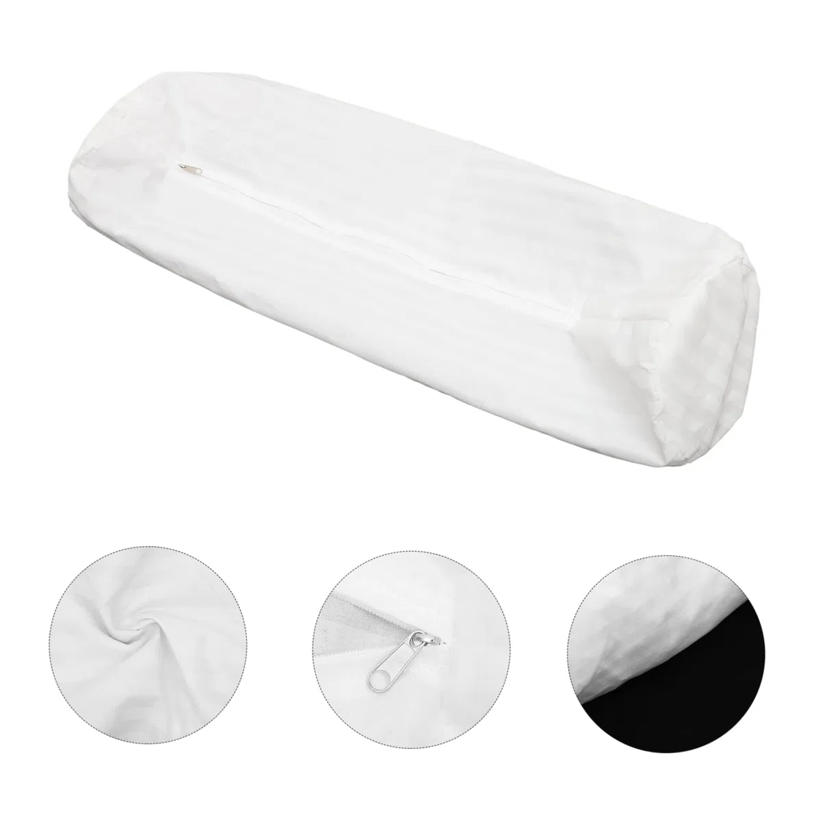 Yardenfun Funda De Almohada Cilíndrica 18x60 Cm para Cuello y Cabeza, Tejido Práctico, Reutilizable, Protectora para Oficina y Hogar, Funda Larga Redonda para Reposacabezas