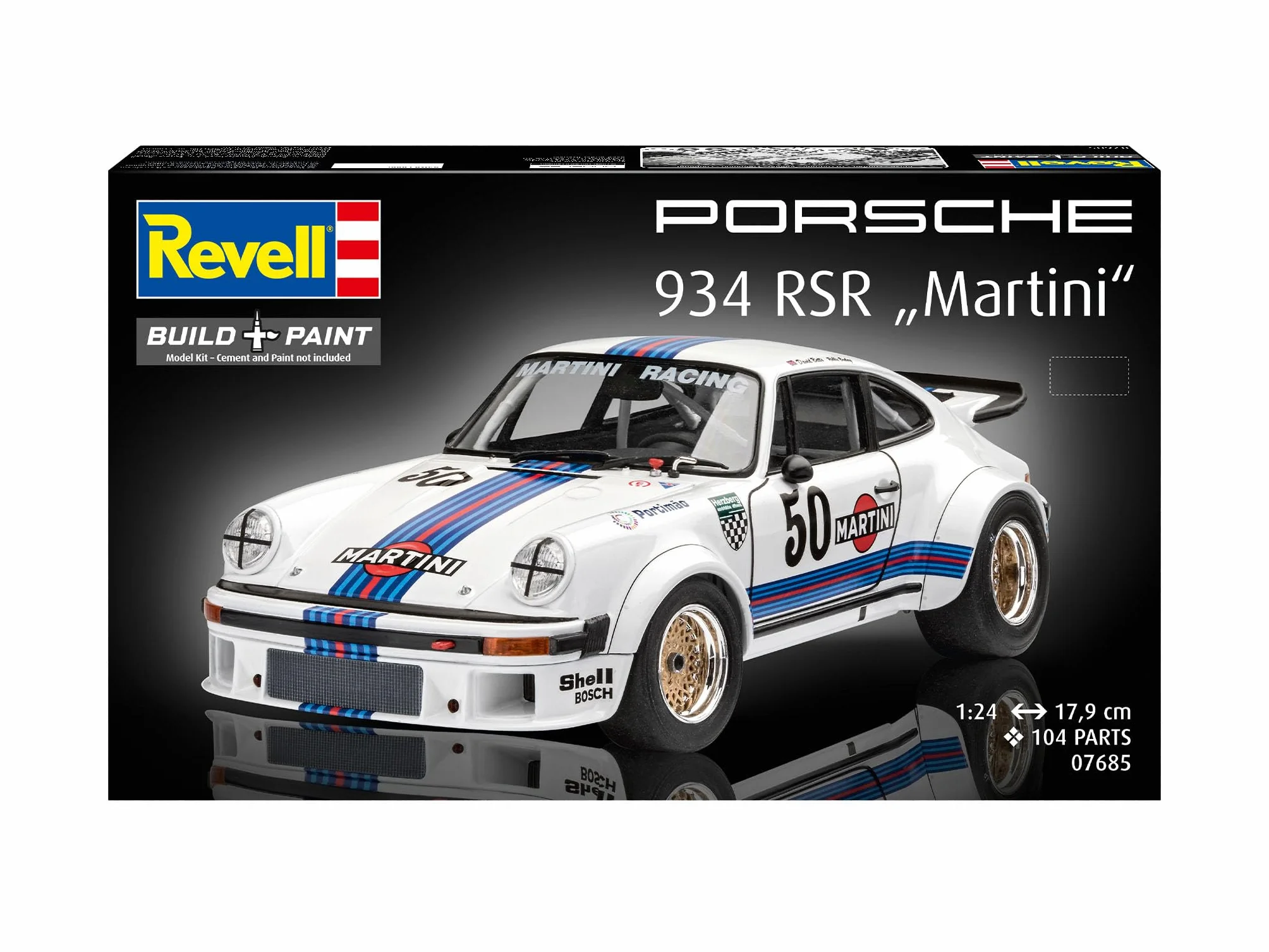 Revell GmbH Revell 07685 7685 - Kit de Modelos de plástico para Porsche 934 RSR Martini Racing, Multicolor, 1/24
