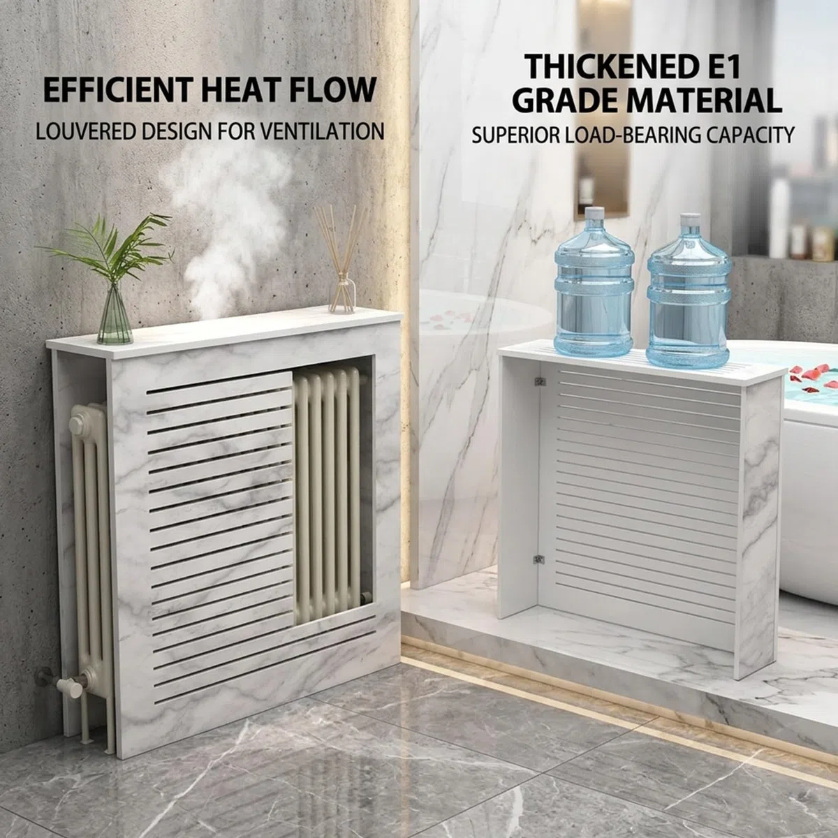 Fundas de calefacción transpirables con plataforma de almacenamiento, estante moderno para armario de radiador de dormitorio, fundas de radiador de vapor para sala de estar, cubiertas de radiador de