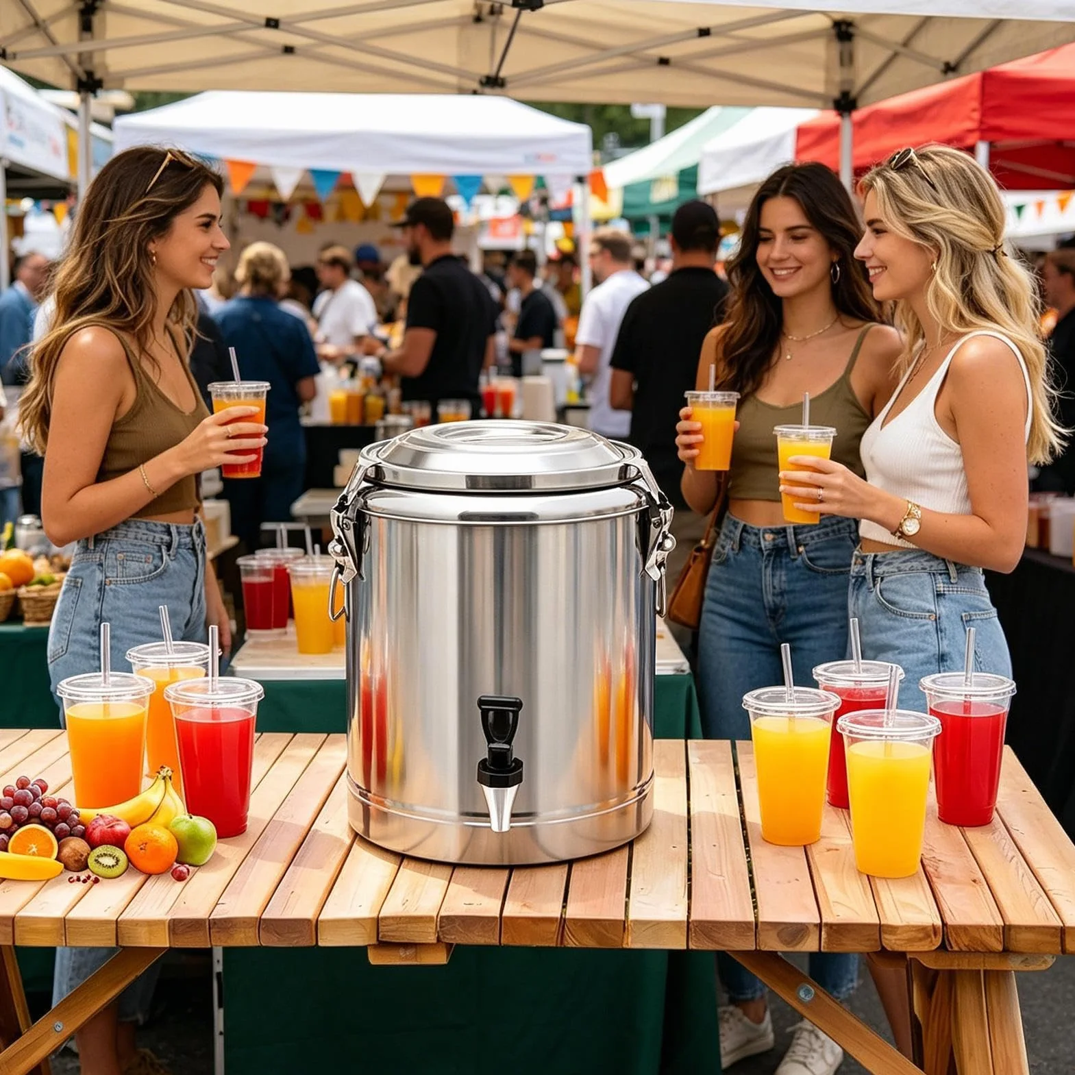 Dispensador de Bebidas Cubo Grande Aislado Hermético Alimenticio | Cubo Dispensador De Agua Para Bebidas Heladas para Café, Té, , Limonada, Picnic, Cafetería, Restaurante,
