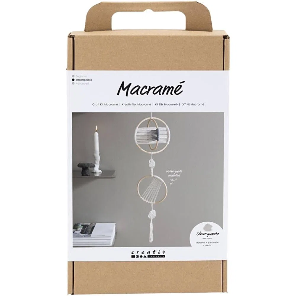 Creativ Kit de manualidades Macramé, blanco roto, gris, 1 paquete
