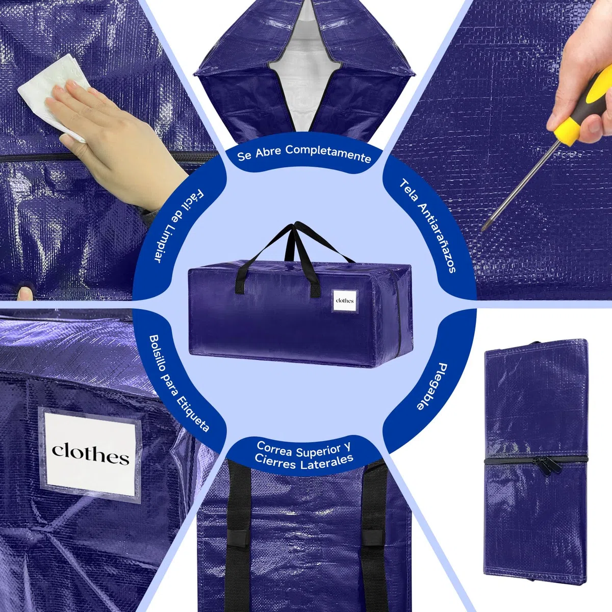 4 Piezas 92 L Bolsa De Almacenamiento, Bolsas De Mudanza Impermeables, Caja De Mudanza Grande Con Cremallera Y Asa, Adecuado Para Mudanzas, Campamentos Y Almacenamiento De Ropa