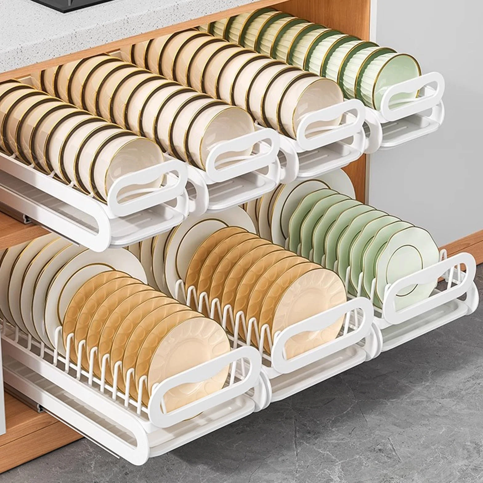 Escurreplatos para Módulos Altos, Escurridor De Platos Y Vasos para Muebles De Cocina, Escurridor De Platos Acero Inoxidable, Escurreplatos De Cocina, Escurreplatos Extensible(Plate Rack)