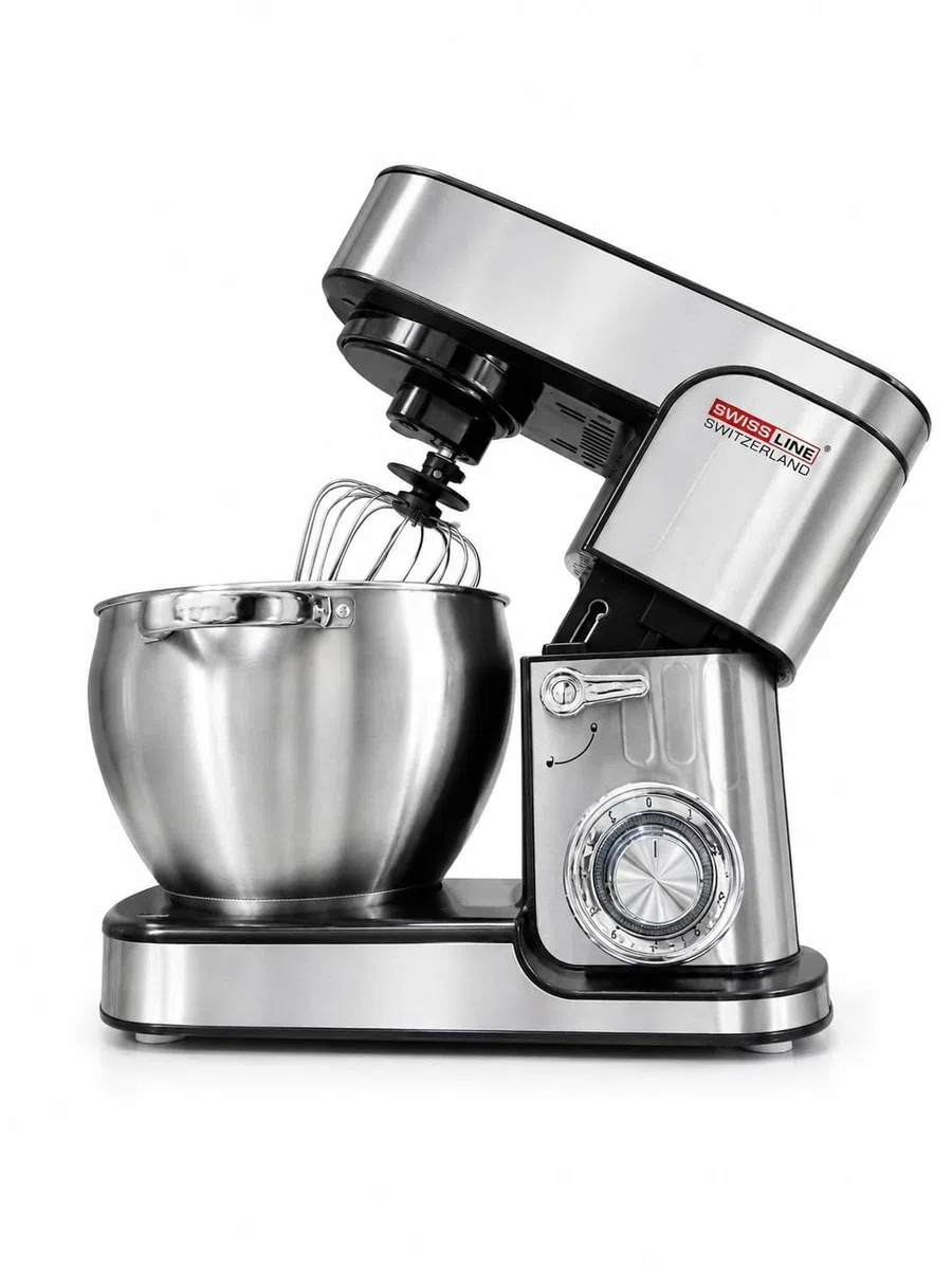 Amasadora Planetaria SW-SM793-N 2800W 9 Litros | 6 Velocidades + Pulso, Cabezal Abatible, Tapa Antisalpicaduras, Acero Inoxidable, Incluye 3 Accesorios