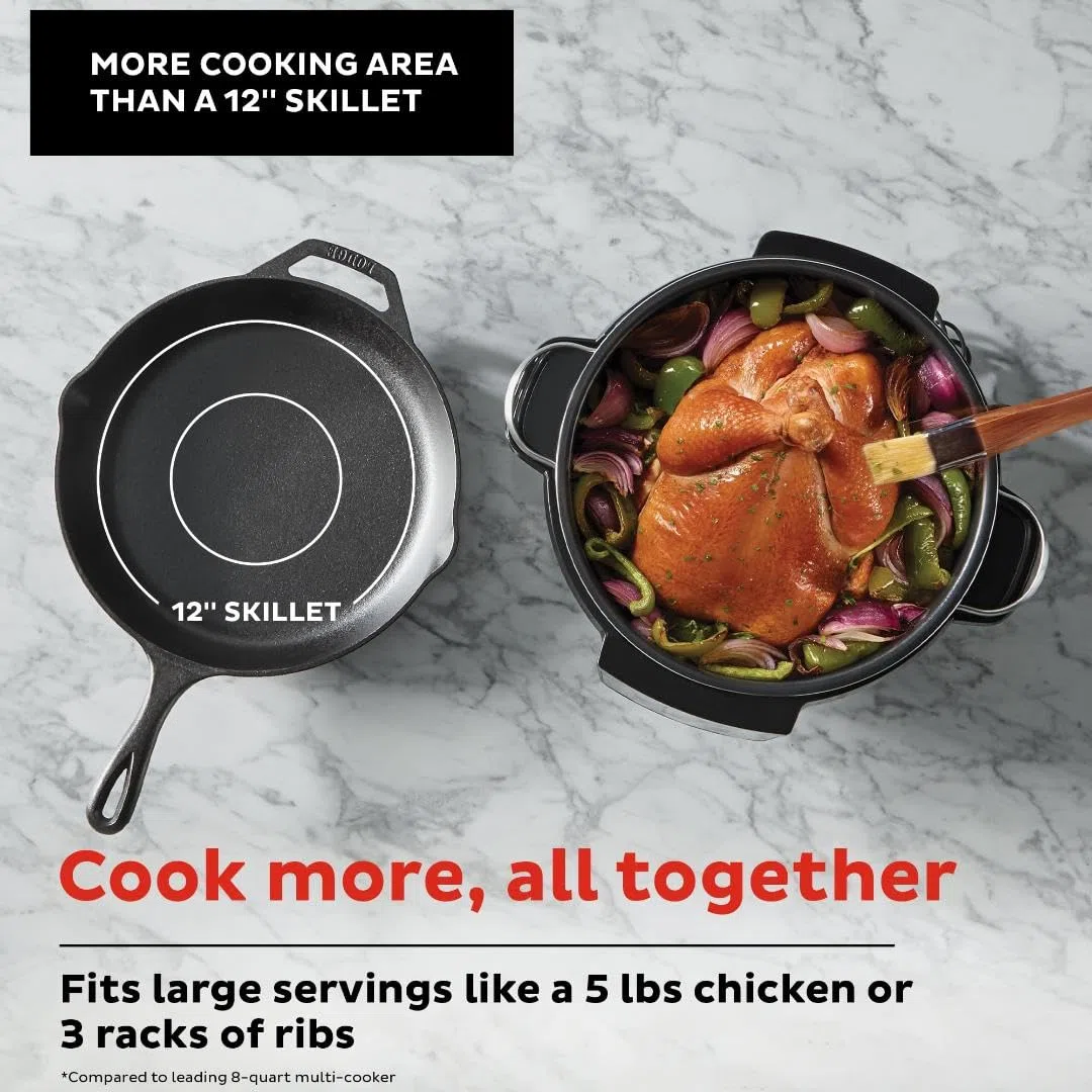 Instant Pot Instant Top Kitchen con accesorios, 7.5 cuartos de galón, negro, rectangular, multicocina, saltear, cocción lenta, vapor