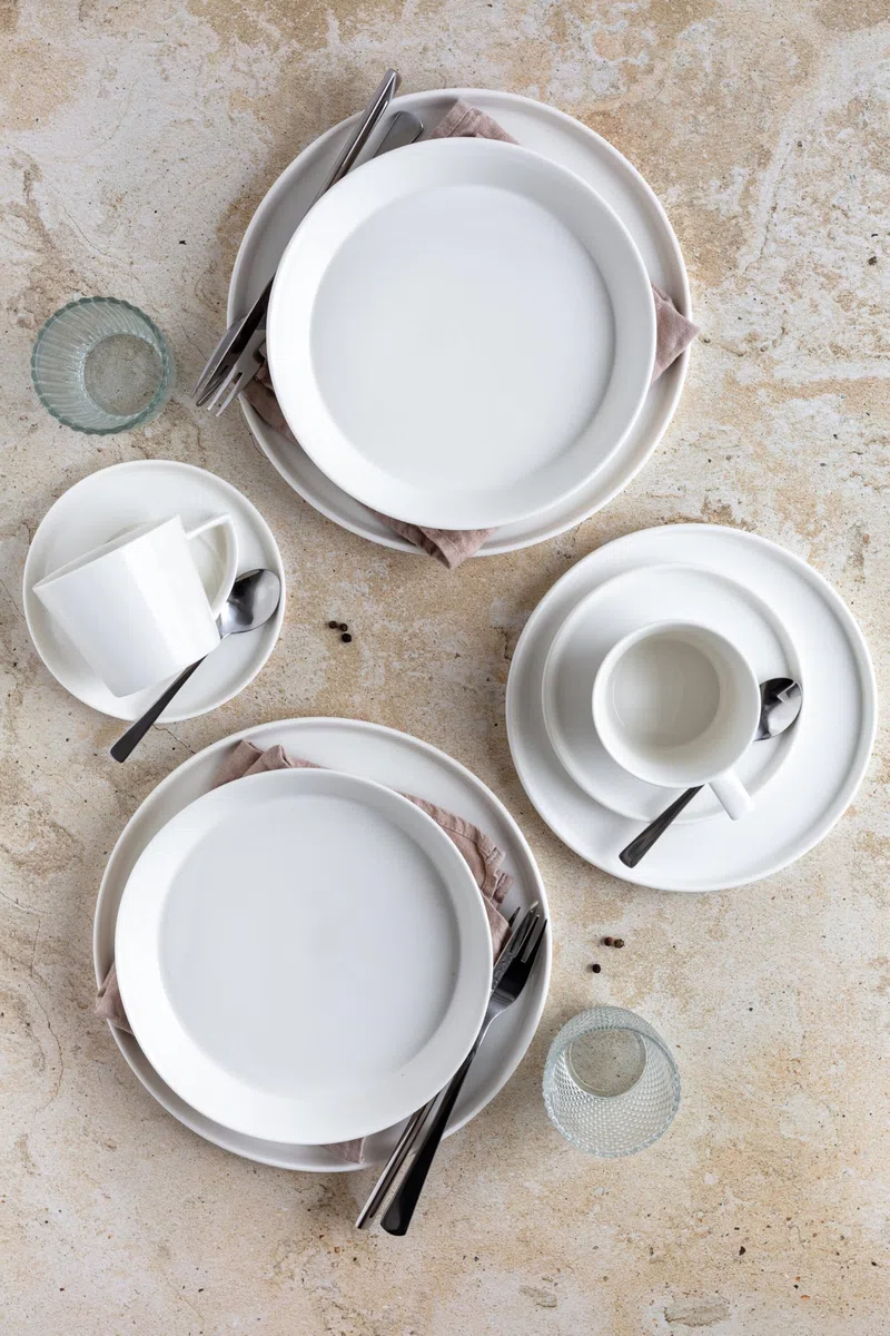 MÄSER, Serie Sita - Juego de platos para 6 personas (porcelana blanca), color blanco