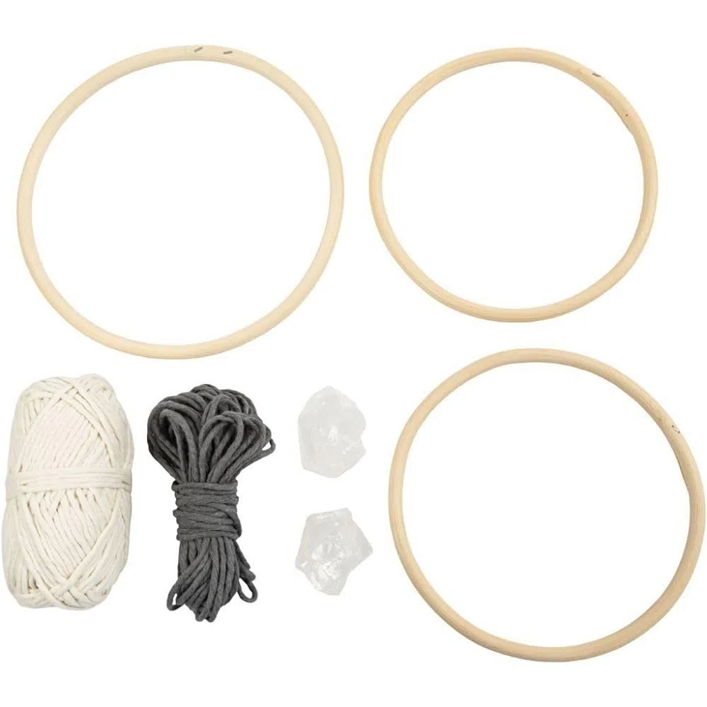 Creativ Kit de manualidades Macramé, blanco roto, gris, 1 paquete