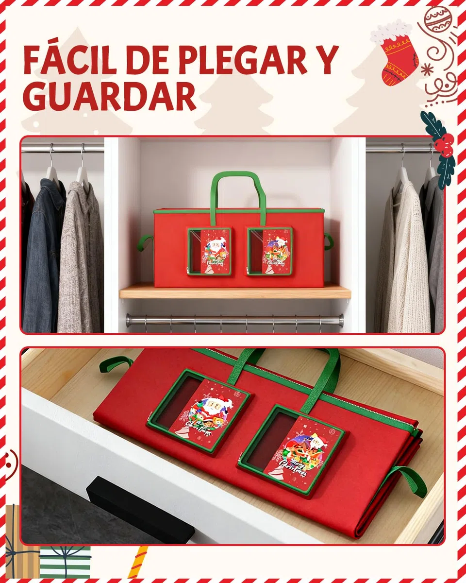 BrigthArk 210CM Bolsa de Almacenamiento para árbol de Navidad, Fabricada en Oxford 600D Impermeable, Adecuado para árboles de Navidad extraíbles de 210cm, con Cremallera y Asas de Transporte