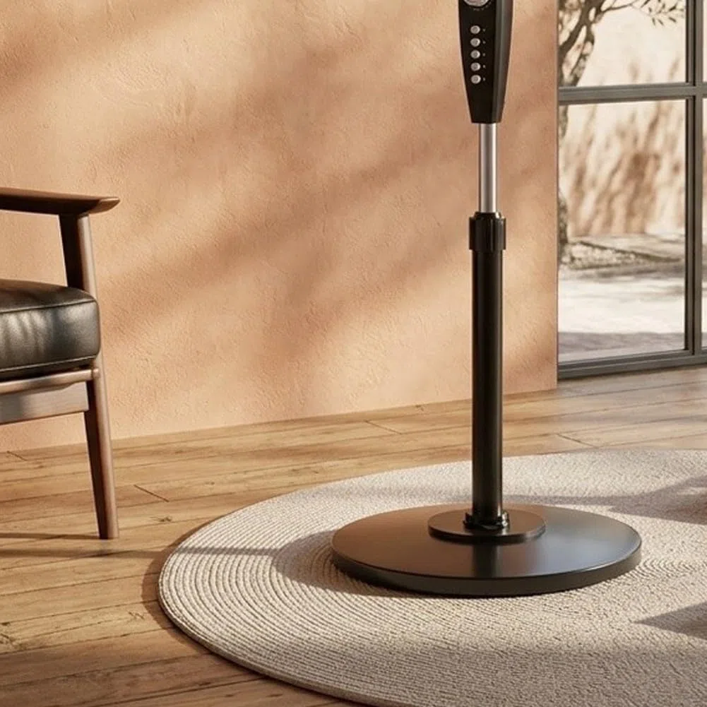 Accesorios para la base del ventilador de suelo, base redonda de plástico para ventilador de suelo, estable y ponderada, reemplazo para uso residencial y comercial (blanco)