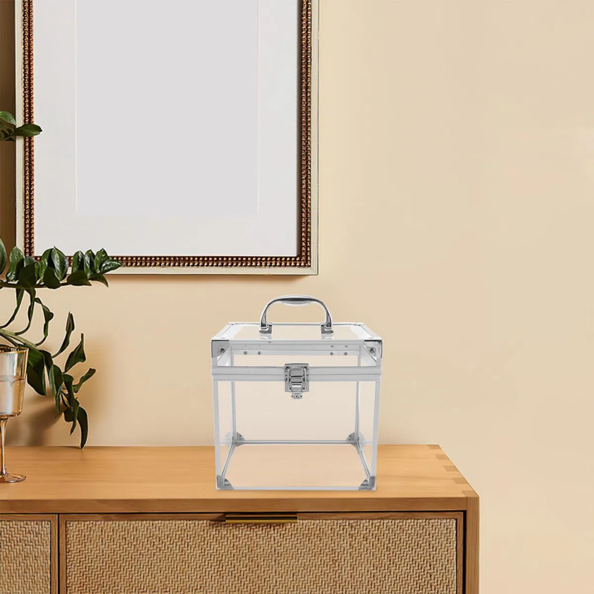 PRETYZOOM Caja Organizadora para Discos de Vinilo y CD con Tapa Segura Acrílico Transparente Grande para Almacenamiento Resistente Hogar Oficina y Sala de Música