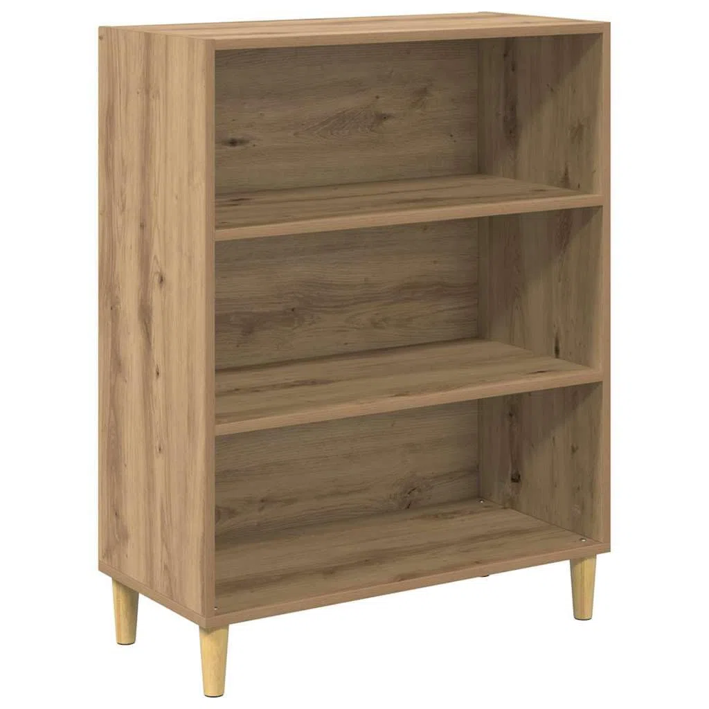 Aparador de madera de roble Artisan, 69,5 x 32,5 x 90 cm, con estantes y superficie resistente a las manchas para comedor y sala de estar, mueble de pie con robusto