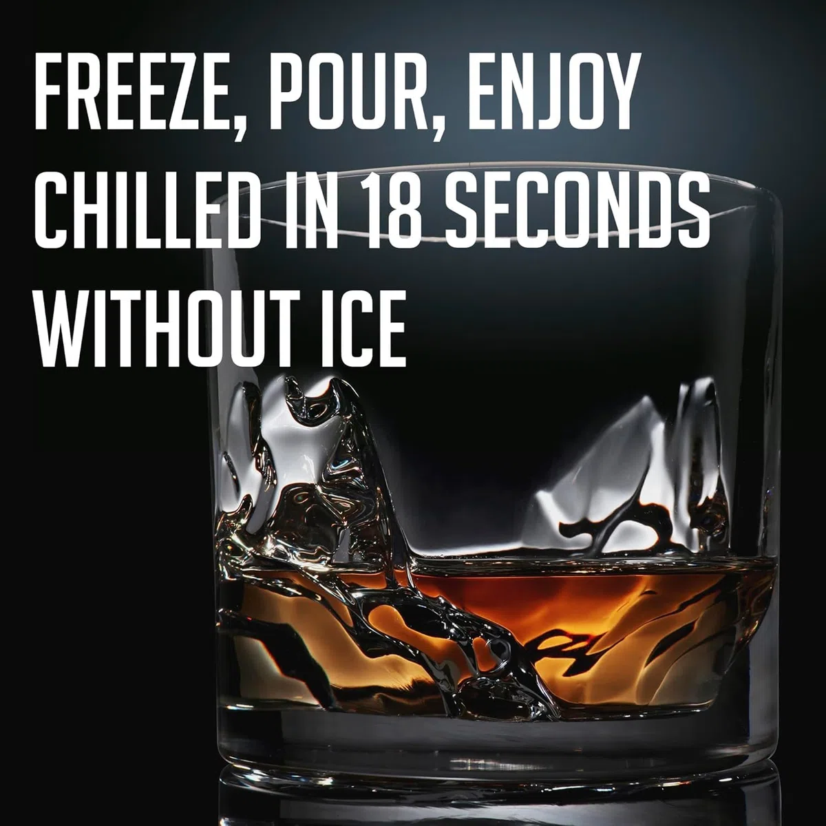 LIITON Grand Canyon - Vaso de whisky (1 paquete, congelable, cristal antiguo, cócteles, bourbon, whisky escocés con 1 libra de cristal congelado)
