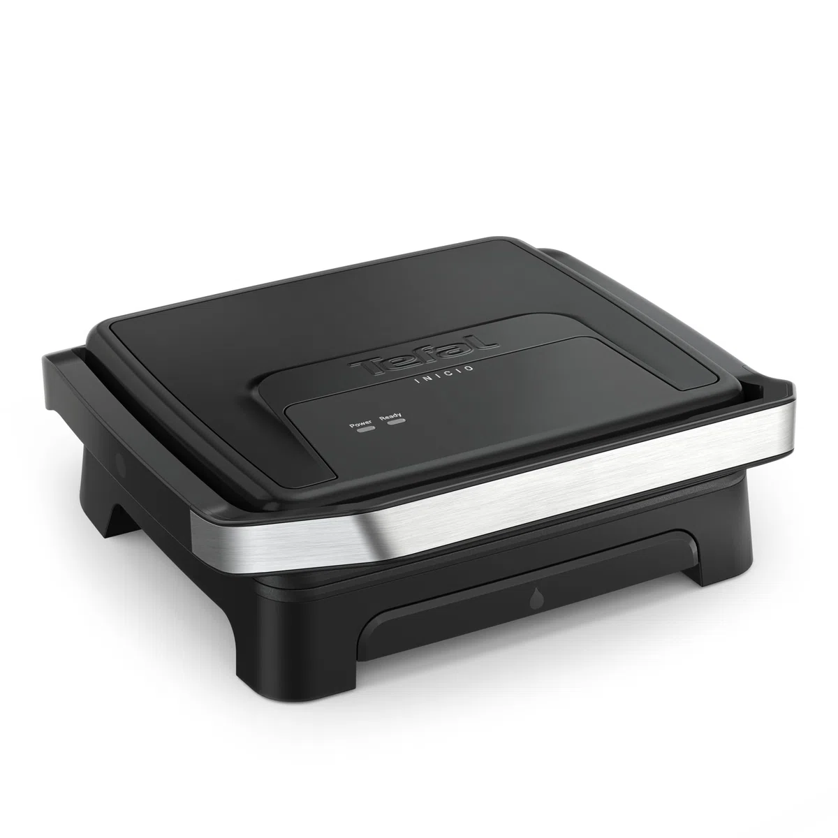 Tefal Inicio Classic GC271810 - Parrilla 2 en 1 de contacto y para paniniga, 2000 W, diseño compacto, carcasa de acero inoxidable, bandeja colectora de zumo, placas antiadherentes, color negro