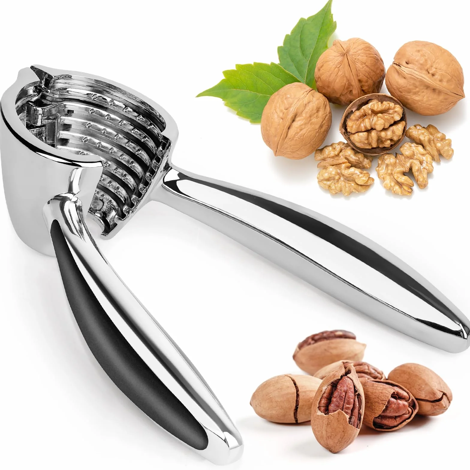 ChromLives Cascanueces de Metal Resistente - Clip y Alicates para Nueces, Almendras, Avellanas y Castañas - Accesorios de Cocina para Frutos Secos