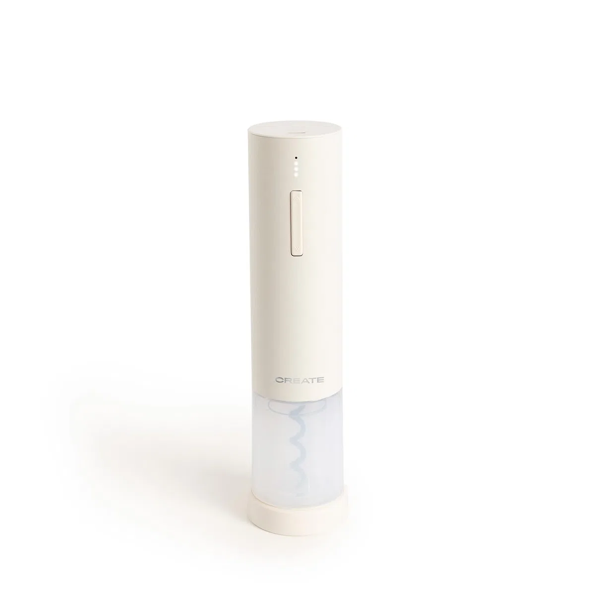 CREATE/WINE OPENER/Sacacorchos eléctrico con accesorios blanco roto/Autonomía para 50 botellas, 4 velocidades, indicador de batería, 4 accesorios, cargador USB-C, 15W