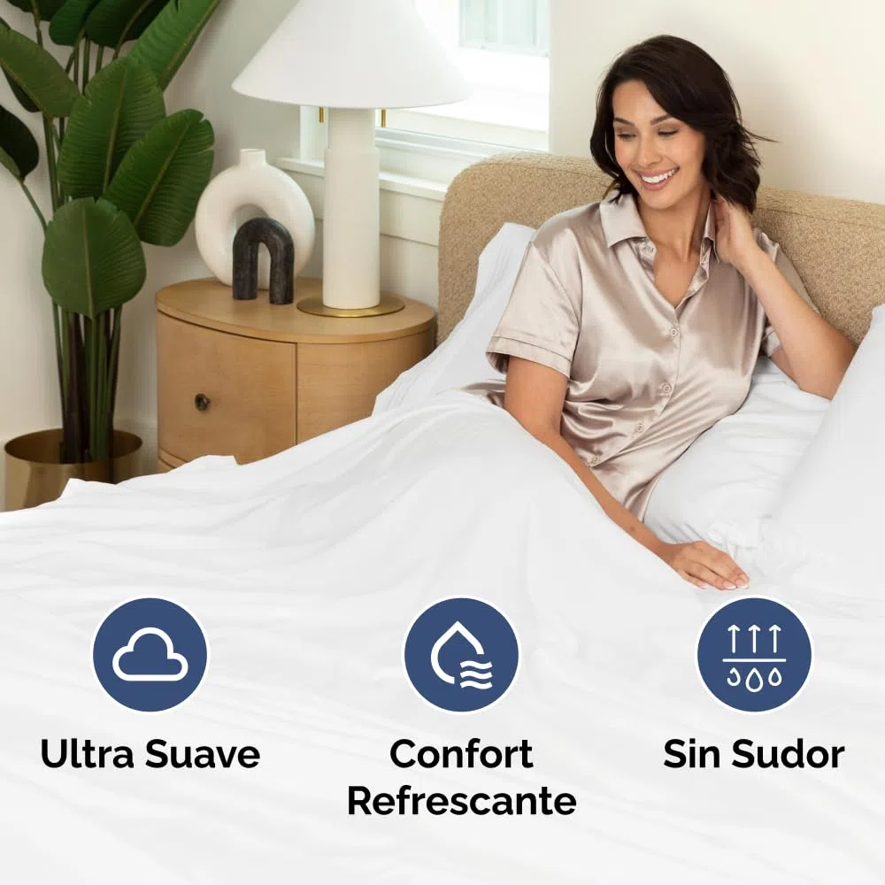 Juego de Sabanas 4 Piezas Cama 180x200 - Sábana Bajera, Sábana Encimera y 2 Fundas Almohada 50x80 - Microfibra Suave Transpirable Antiarrugas - Ropa de Cama Colchón hasta 35cm - Oeko-Tex - Blanco