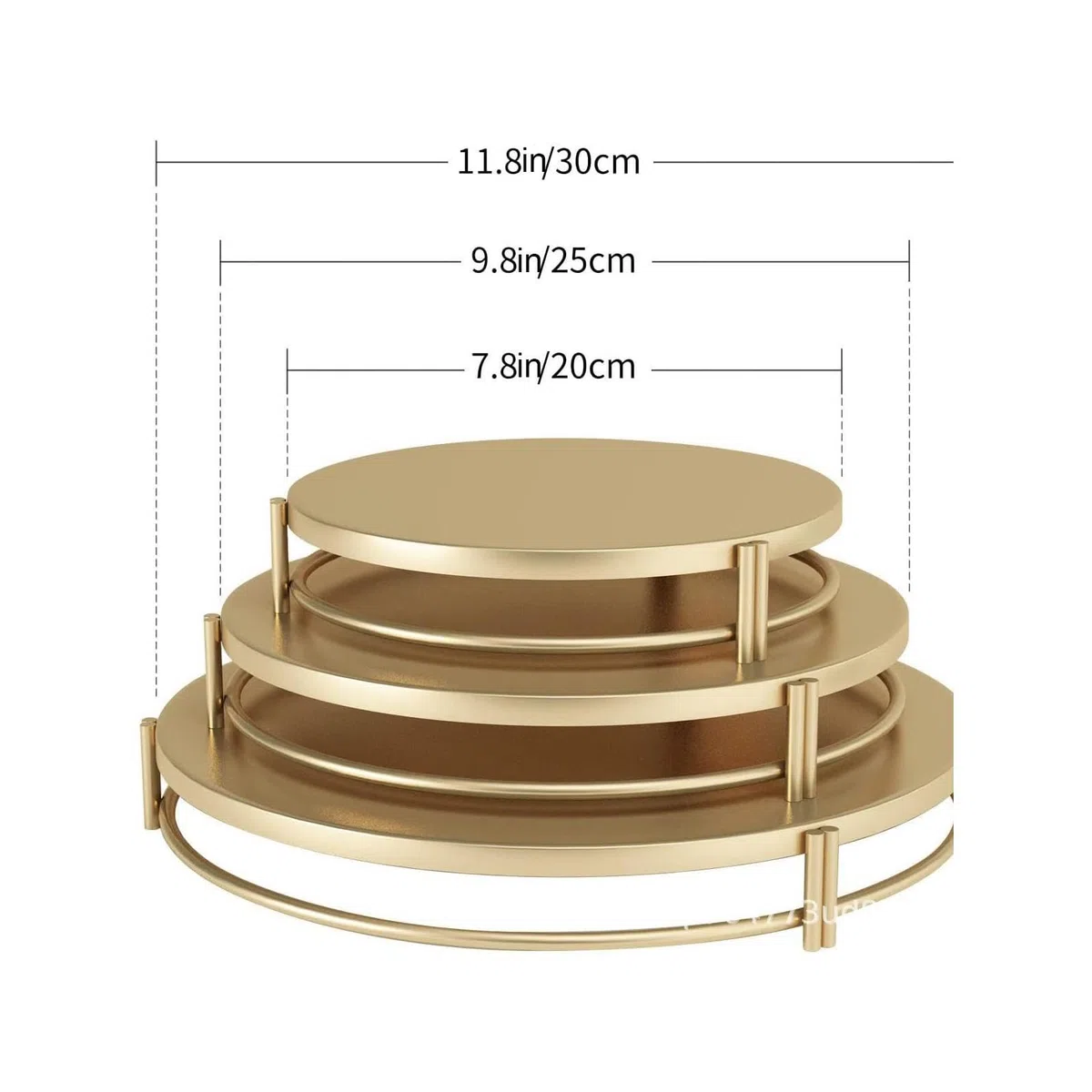 Genérico Expositor De Tartas 3 Piezas Acero Inoxidable Dorado Para Postres | Set De Expositores Para Postres Repostería Charcutería Galletas Bufé Aperitivos Bodas Eventos