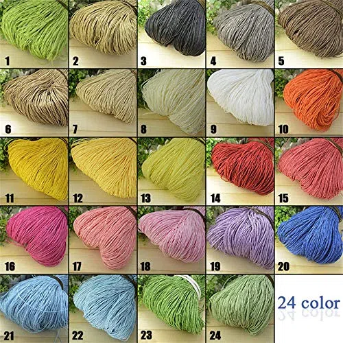 600 Metros/Rollo de Hilo de Paja de Rafia Natural para Tejido a Mano de Ganchillo, Sombrero de Verano, Bolso, cestas de cojín, Material de Tejer DIY