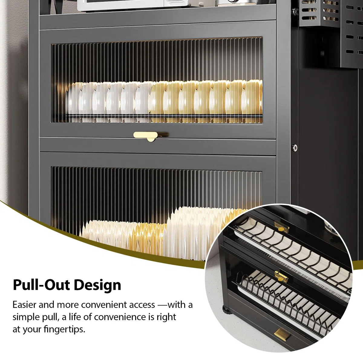 Organizador de fregadero de cocina con puerta abatible, estante de almacenamiento de 2 niveles, estante ajustable para platos, vasos, cuencos y cubiertos, organizador de cocina multifuncional