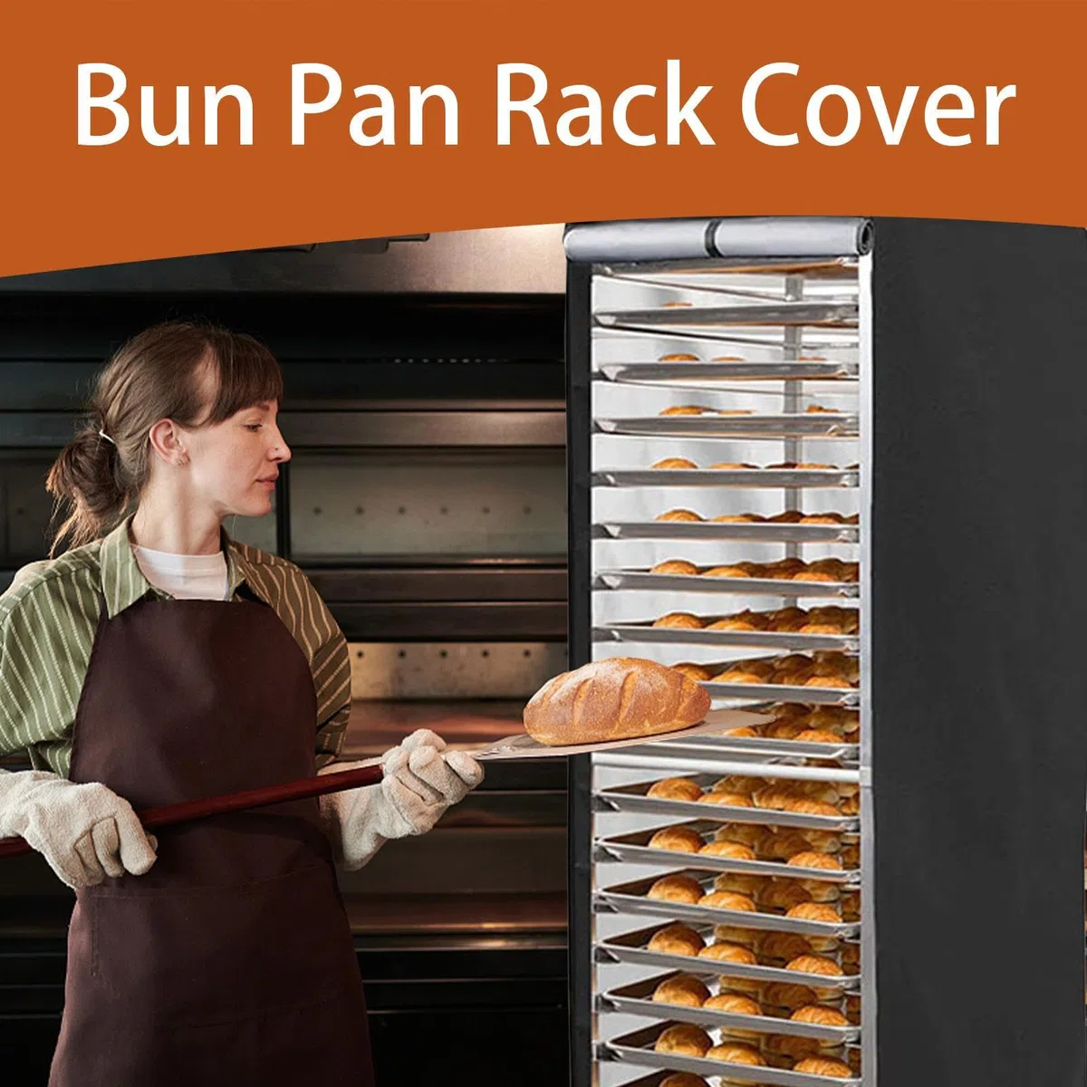 Funda para panadería, a prueba polvo, con cremallera, a prueba polvo, accesorio tela Oxford negra para procesamiento alimentos, hogar, restaurantes, panadería, supermercados