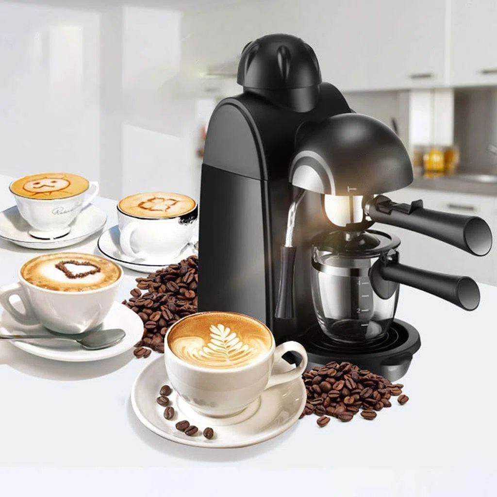 Cafetera Espresso 5bar Cafetera Espresso y Capuchino con espumador de Leche Cafetera Espresso con vaporizador Negro Interesting