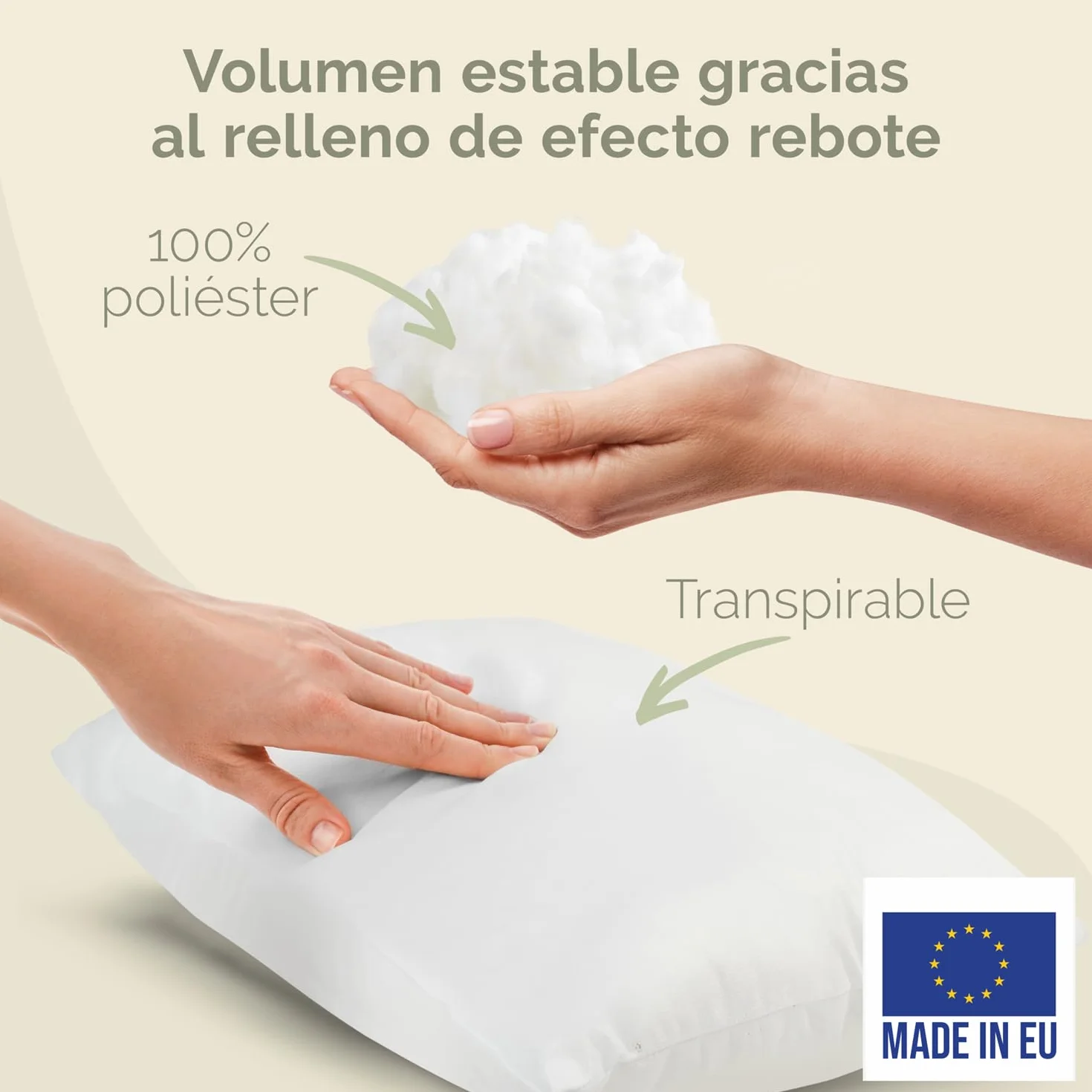 Blumtal Relleno cojin 40x40 cm - Relleno para Cojines 40x40 cm Certificado Oeko-Tex - Relleno de Cojines 40x40 de poliéster - Relleno Cojines 40x40 Lavable - Relleno cojin 40 x 40 - Relleno Almohada