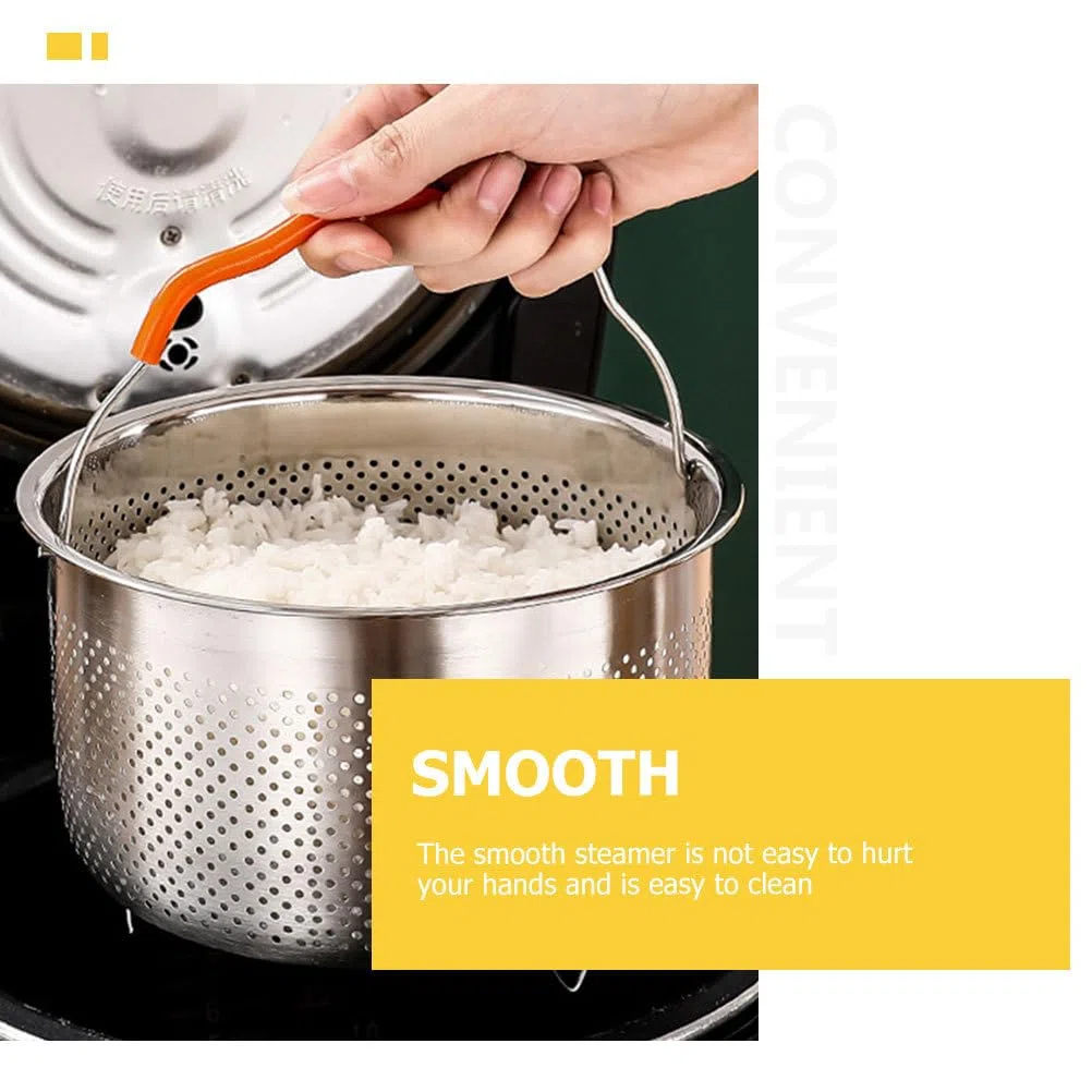 Healvian Cesta de vapor de acero inoxidable, Vaporera para Olla, 3.5 L de verduras, inserto de vapor de metal, colador de frutas, colador para eléctrica